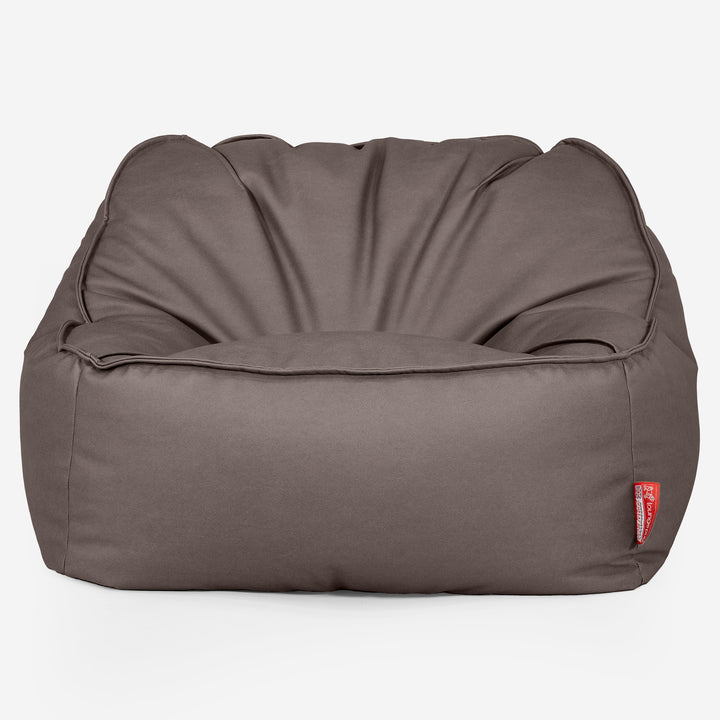 Puf Silla Encorvada - Cuero Vegano Chocolate 01