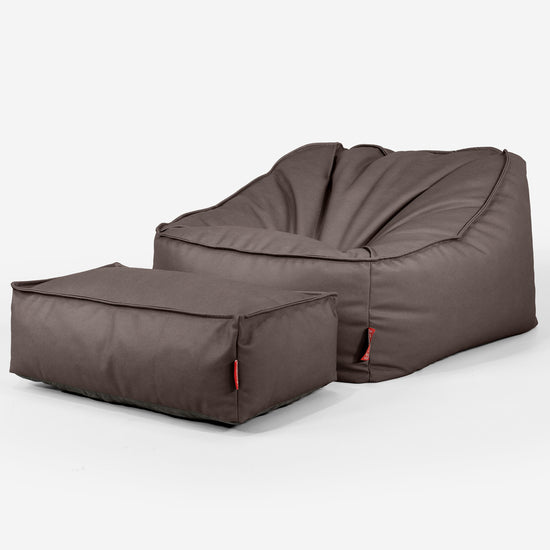 Puf Silla Encorvada - Cuero Vegano Chocolate 02