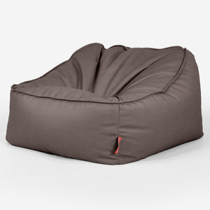 Puf Silla Encorvada - Cuero Vegano Chocolate