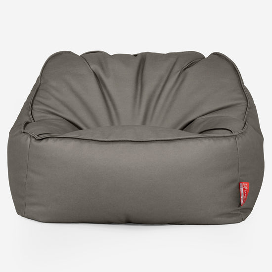 Puf Silla Encorvada - Cuero Vegano Gris 01