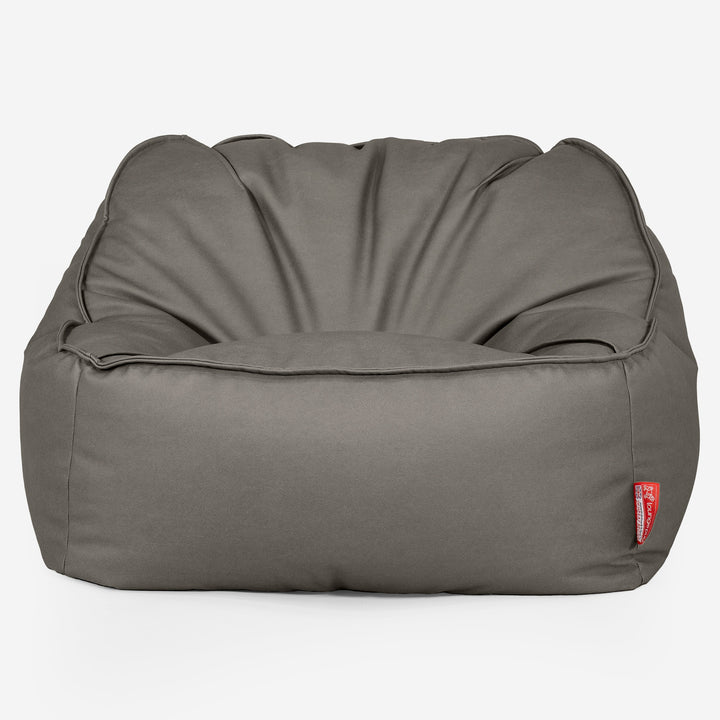 Puf Silla Encorvada - Cuero Vegano Gris 01