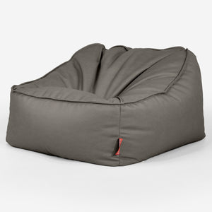 Puf Silla Encorvada - Cuero Vegano Gris