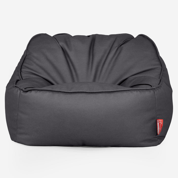 Puf Silla Encorvada - Cuero Vegano Negro 01