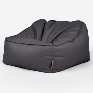 Puf Silla Encorvada - Cuero Vegano Negro