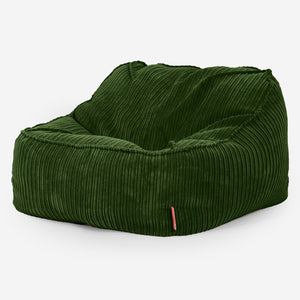 Puf Silla Encorvada - Pana Clásica Bosque Verde