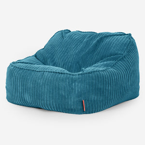 Puf Silla Encorvada - Pana Clásica Egeo Azul