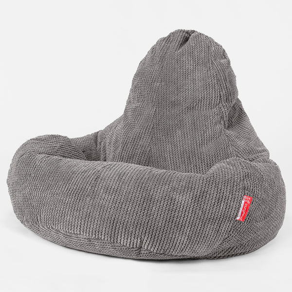 Puf Ultra Lux - Pompón Carbón Gris 01