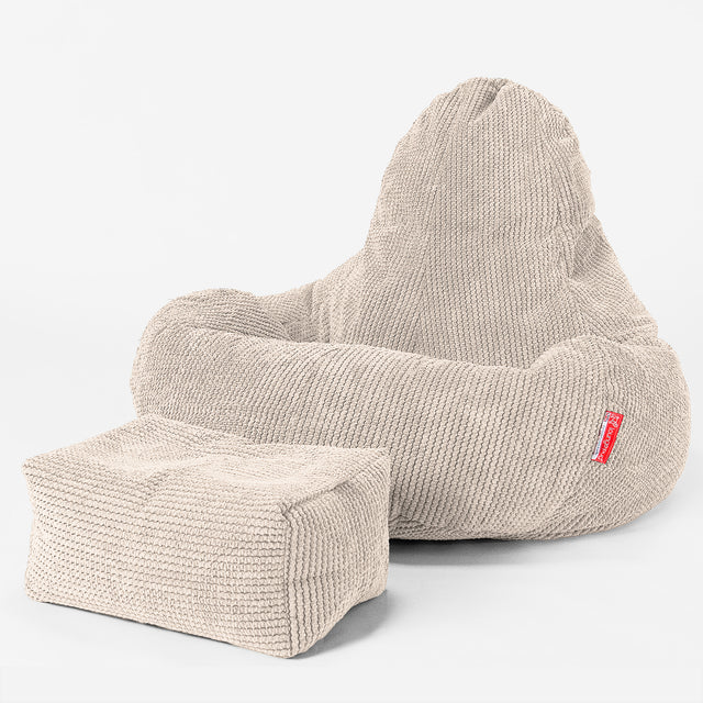 Puf Ultra Lux - Pompón Crema 02