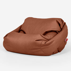 Puf Silla Sabina - Cuero Vegano Castaño