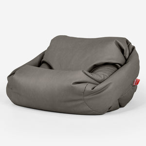 Puf Silla Sabina - Cuero Vegano Gris