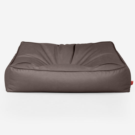 Puf Sillón Encorvado - Cuero Vegano Chocolate 01