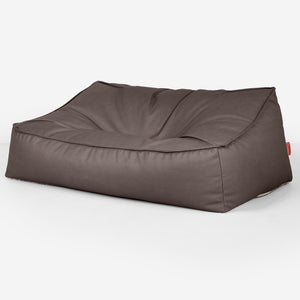 Puf Sillón Encorvado - Cuero Vegano Chocolate