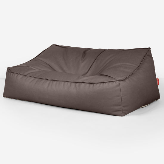 Puf Sillón Encorvado - Cuero Vegano Chocolate 03