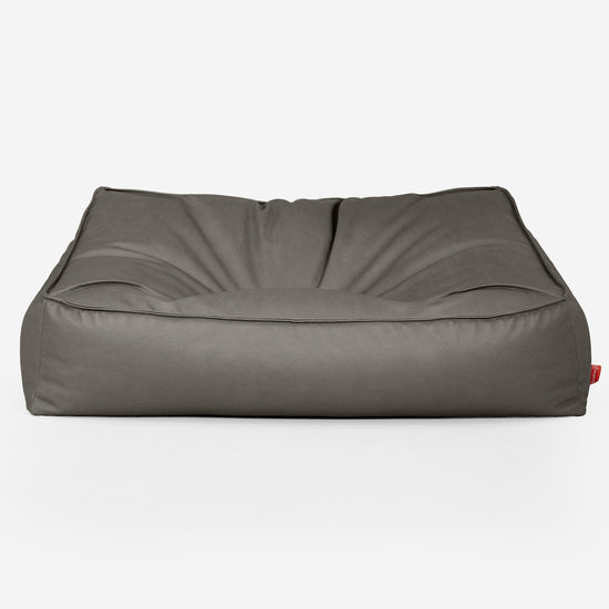 Puf Sillón Encorvado - Cuero Vegano Gris 01