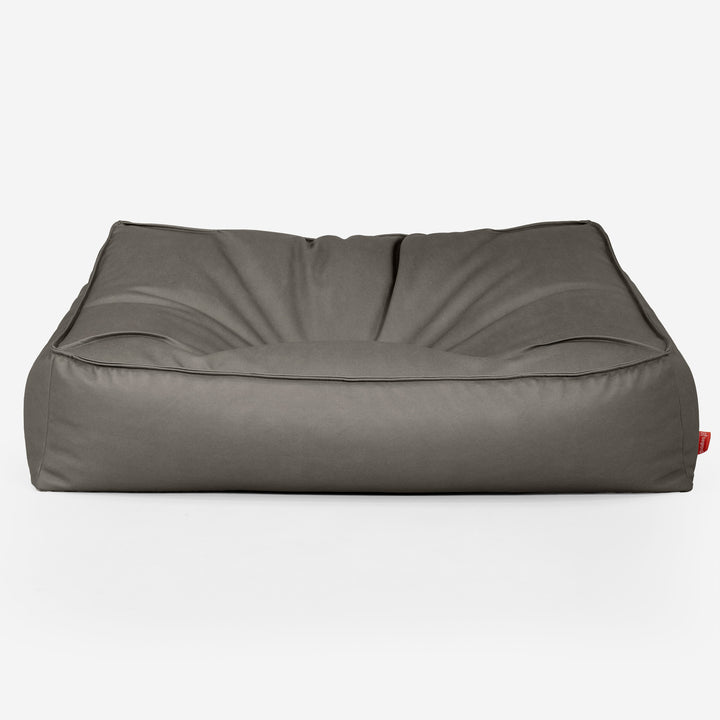 Puf Sillón Encorvado - Cuero Vegano Gris 01