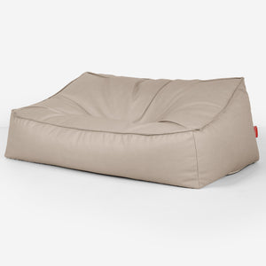 Puf Sillón Encorvado - Cuero Vegano Marfil