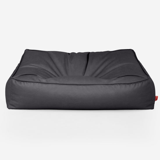 Puf Sillón Encorvado - Cuero Vegano Negro 01