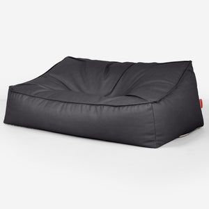 Puf Sillón Encorvado - Cuero Vegano Negro