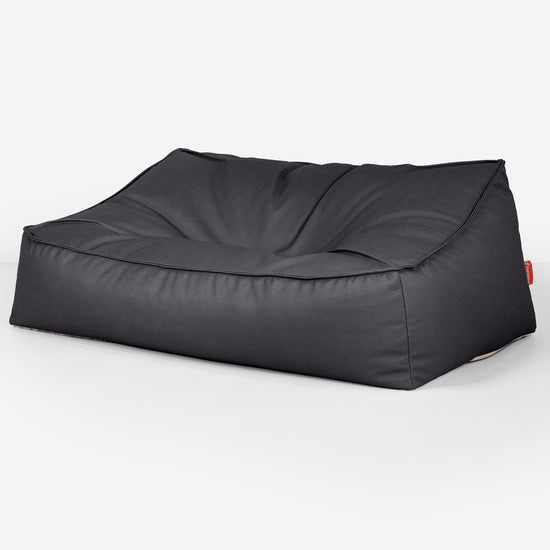 Puf Sillón Encorvado - Cuero Vegano Negro 03
