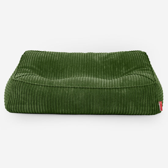 Puf Sillón Encorvado - Pana Clásica Bosque Verde 01