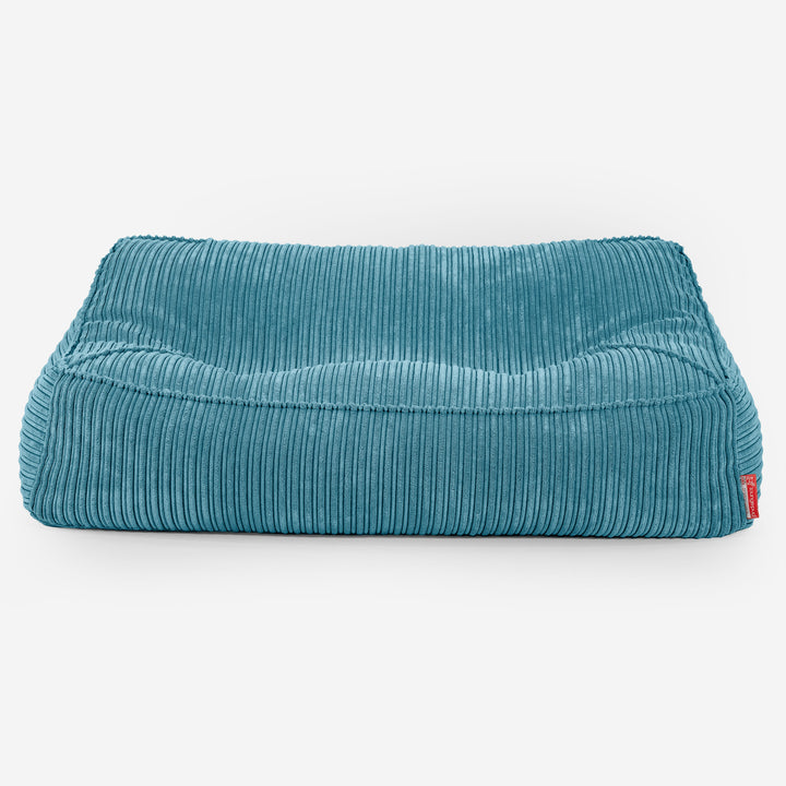 Puf Sillón Encorvado - Pana Clásica Egeo Azul 01