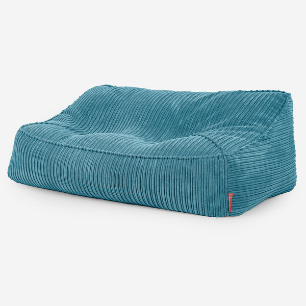 Puf Sillón Encorvado - Pana Clásica Egeo Azul 03