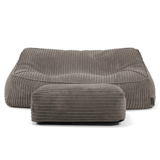 Puf Sillón Encorvado - Pana Clásica Grafito 01