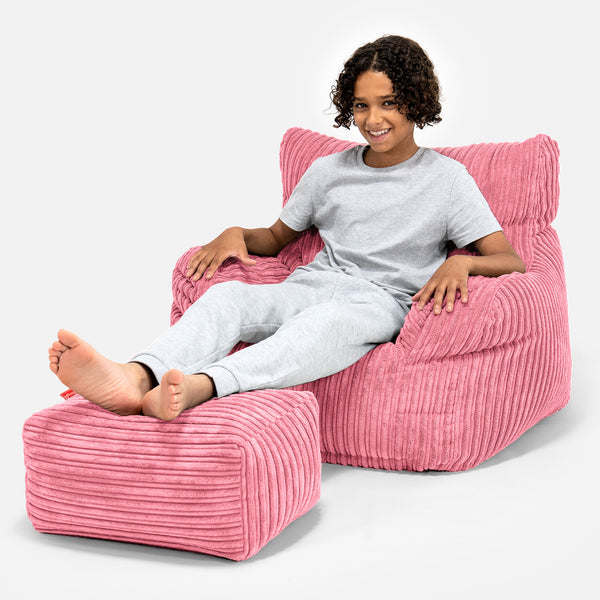 Sillón Puf Teens 6-14 años - Pana Clásica Coral 01
