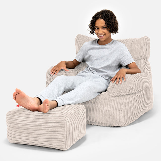 Sillón Puf Teens 6-14 años - Pana Clásica Marfil 01
