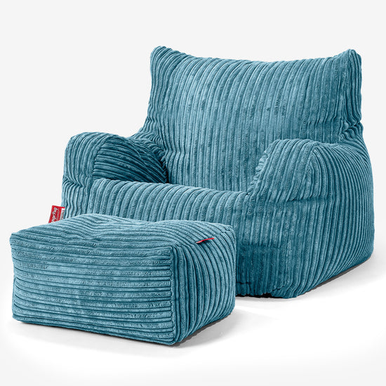 Sillón Puf Teens 6-14 años - Pana Clásica Egeo Azul 03
