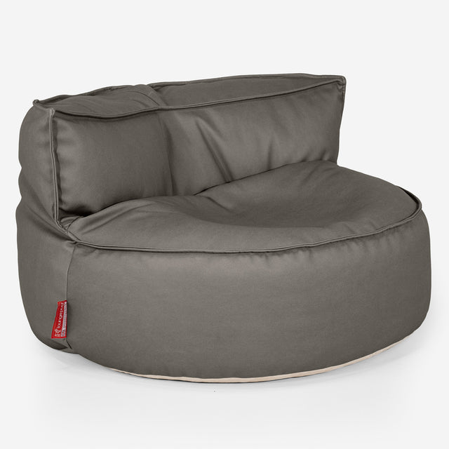 Puf Sofá Chloe - Cuero Vegano Gris 01