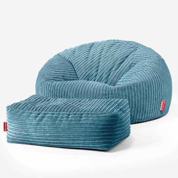 Puf Sofa para Niños de 6 a 14 años - Pana Clásica Egeo Azul 01