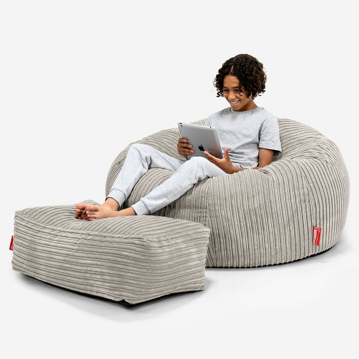 Puf Sofa para Niños de 6 a 14 años - Pana Clásica Visón 01