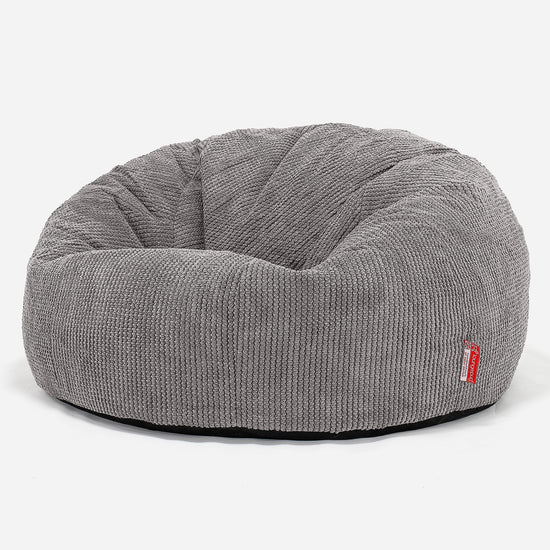 Puf Sofa para Niños de 6 a 14 años - Pompón Carbón Gris 02