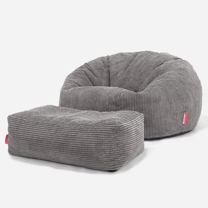 Puf Sofa para Niños de 6 a 14 años - Pompón Carbón Gris 03