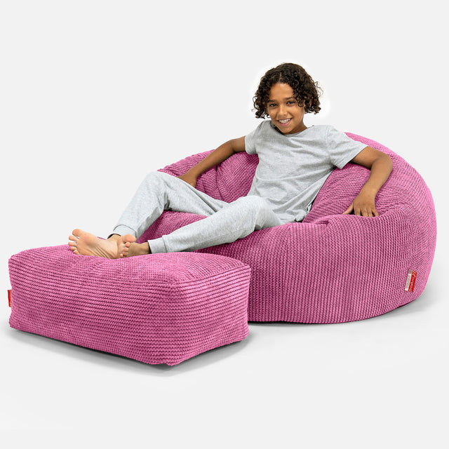 Puf Sofa para Niños de 6 a 14 años - Pompón Rosa 01