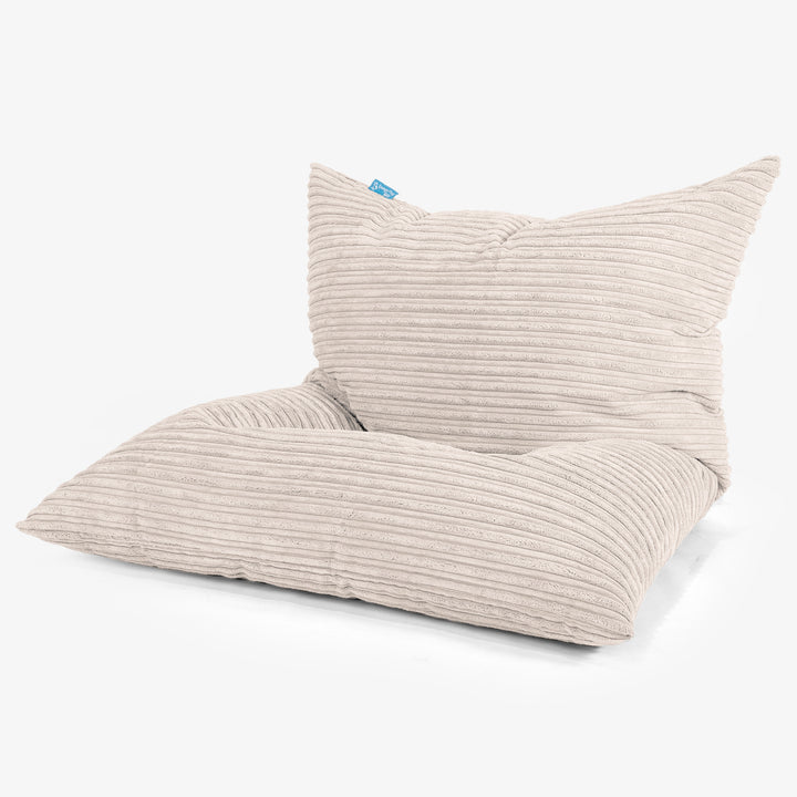 Puff Cama Junior 2-14 años - Pana Clásica Marfil 01