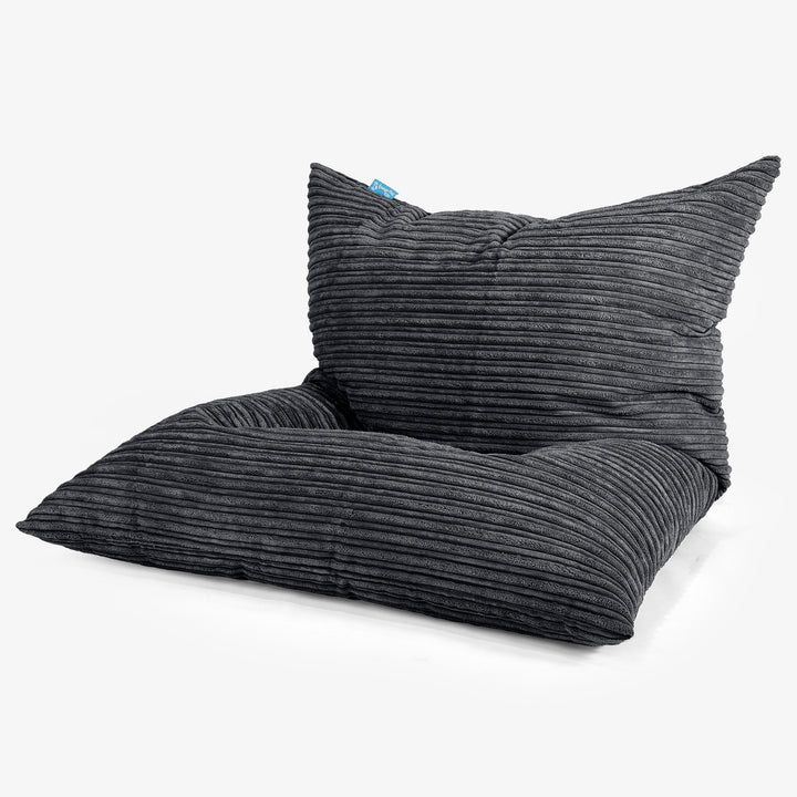 Puff Cama Junior 2-14 años - Pana Clásica Negro 01