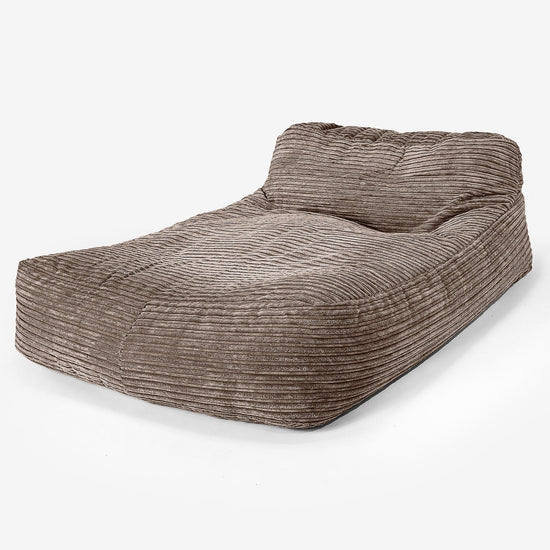 Puff Chaise-longue, Doble - Pana Clásica Moca 01