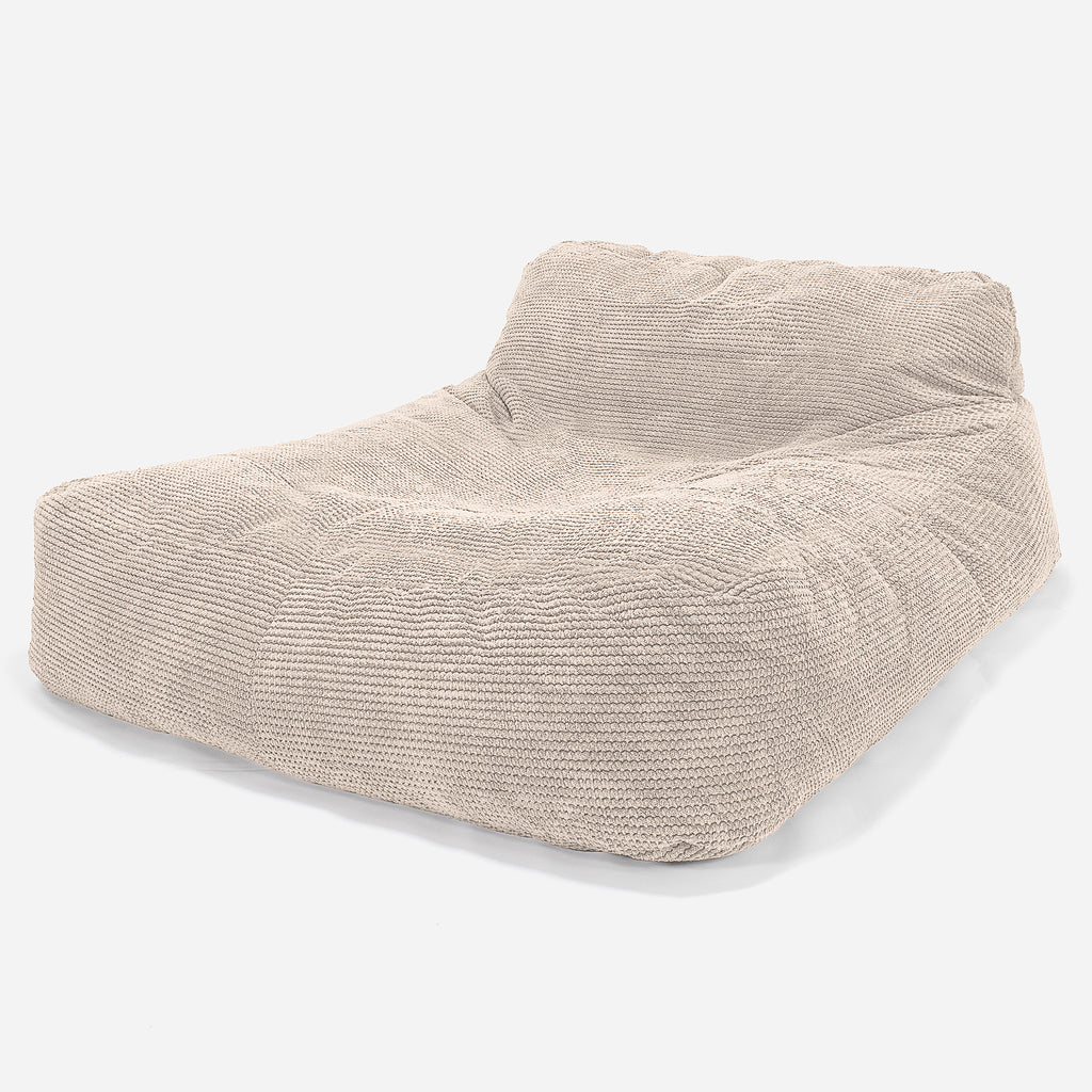 Puff Chaise-longue, Doble - Pompón Crema 01