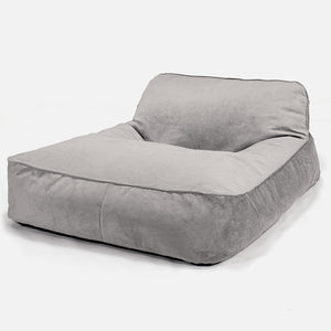 Puff Chaise-longue, Doble - Terciopelo Plata