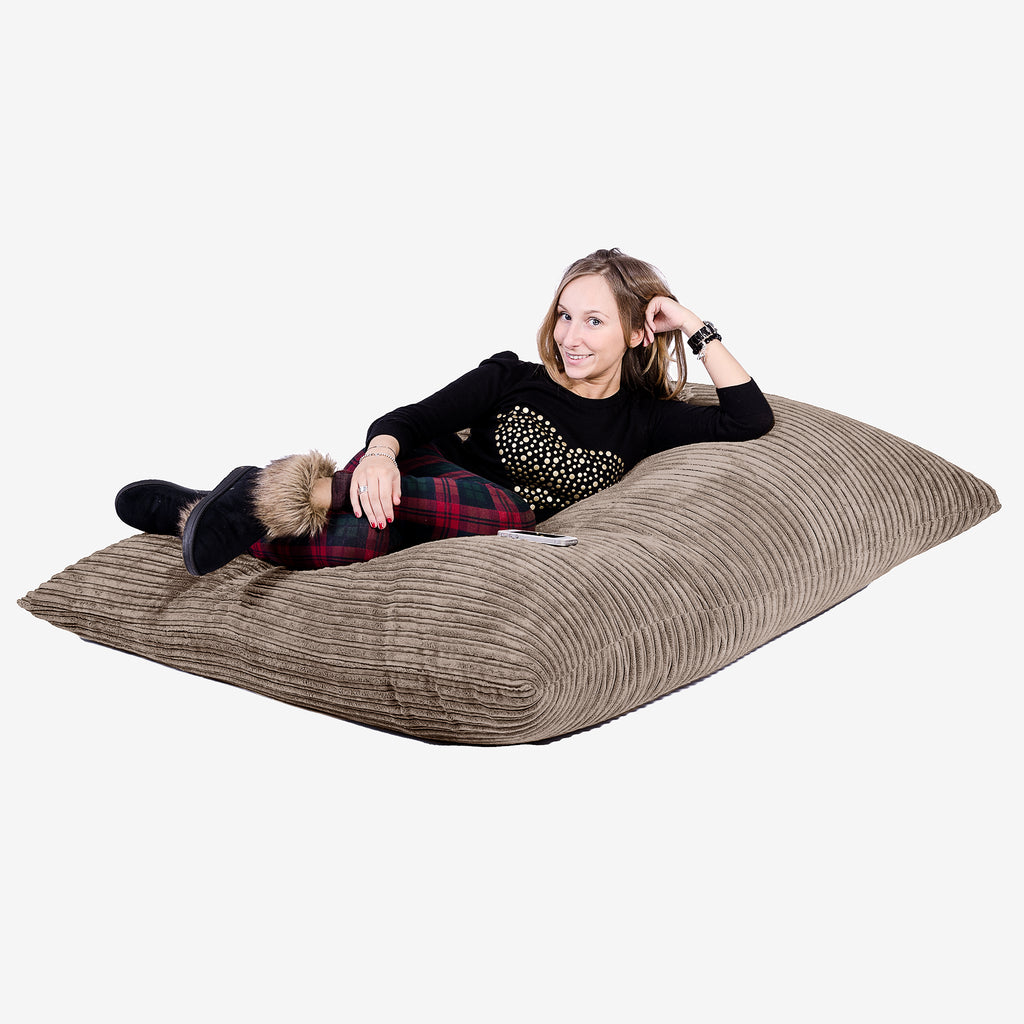 Puff Gigante Cama XL - Pana Clásica Moca 04