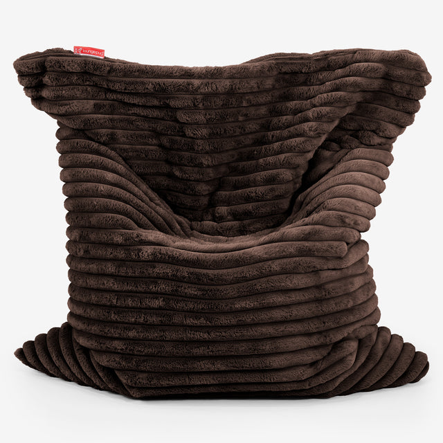 Puff Cama Gigante XL - Pana de Felpa Ultra Café 01