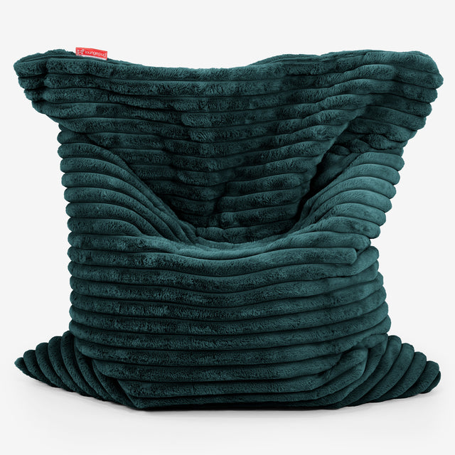 Puff Cama Gigante XL - Pana de Felpa Ultra Turquesa 01