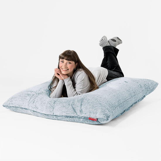 Puff Gigante Cama XL - Piel de Conejo Sintética Azul Empolvado 03