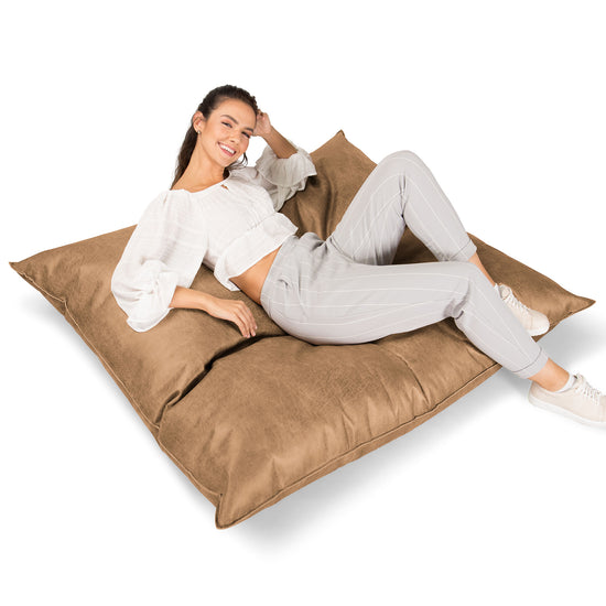 Puff Cama Gigante XL - Cuero Envejecido Miel 03