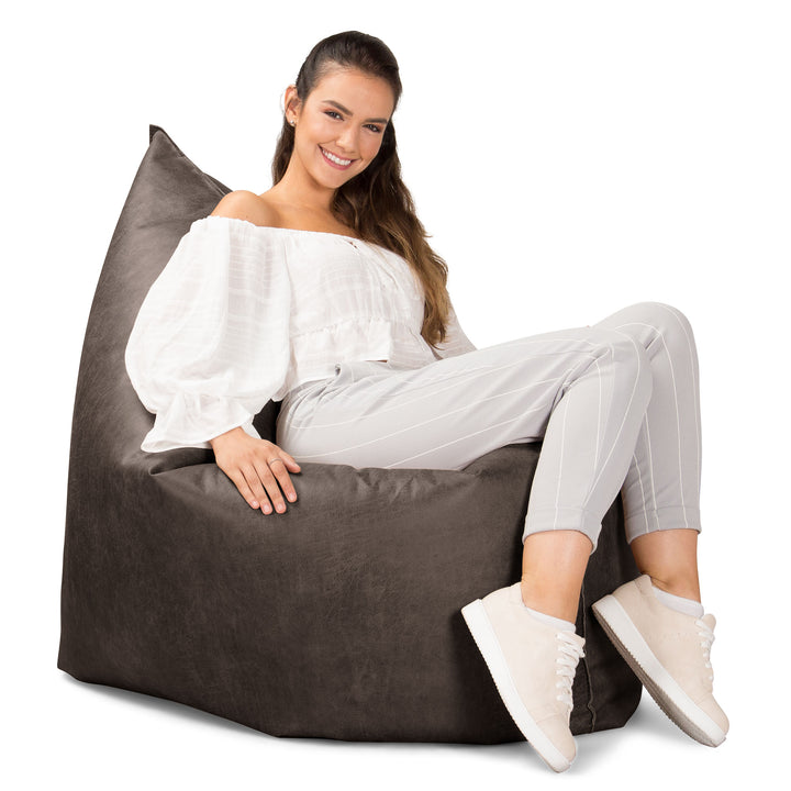 Puff Cama Gigante XL - Cuero Envejecido Pizarra Natural 04