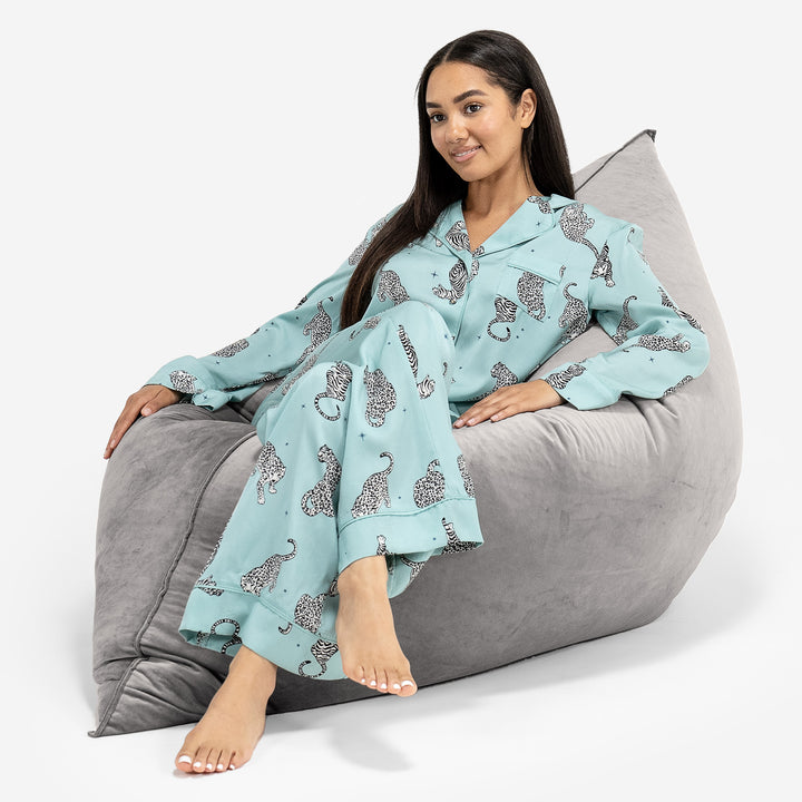 Puff Gigante Cama XL - Terciopelo Plata 04
