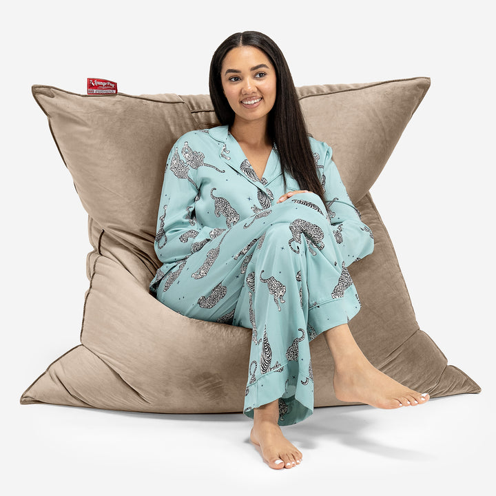 Puff Gigante Cama XL - Terciopelo Visón 02