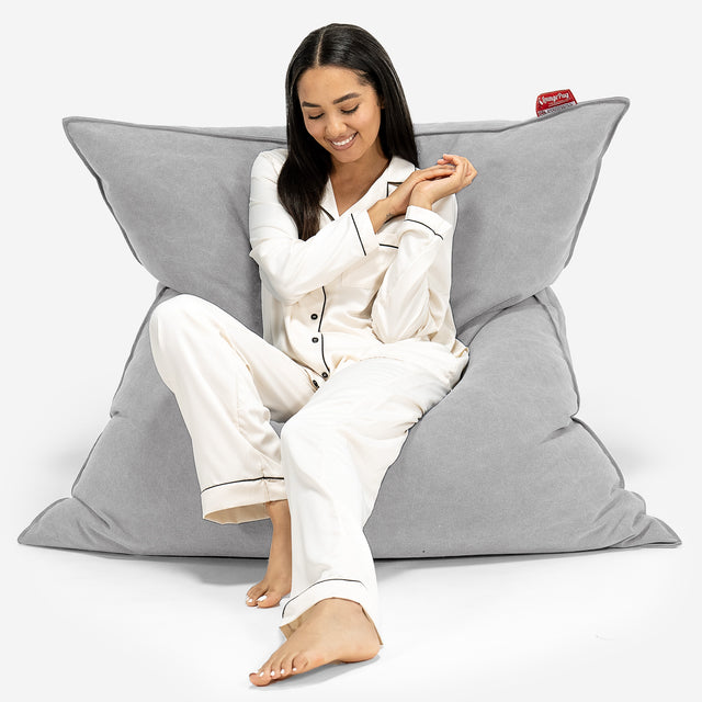 Puff Gigante Cama XL - Vaquero Desgastado Gris 01